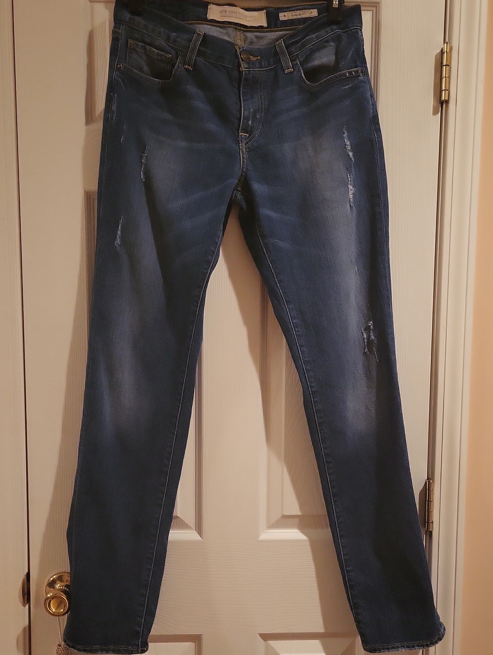 NY&C Premium Straight Distressed Jeans-Size 12/31 Inseam 32"